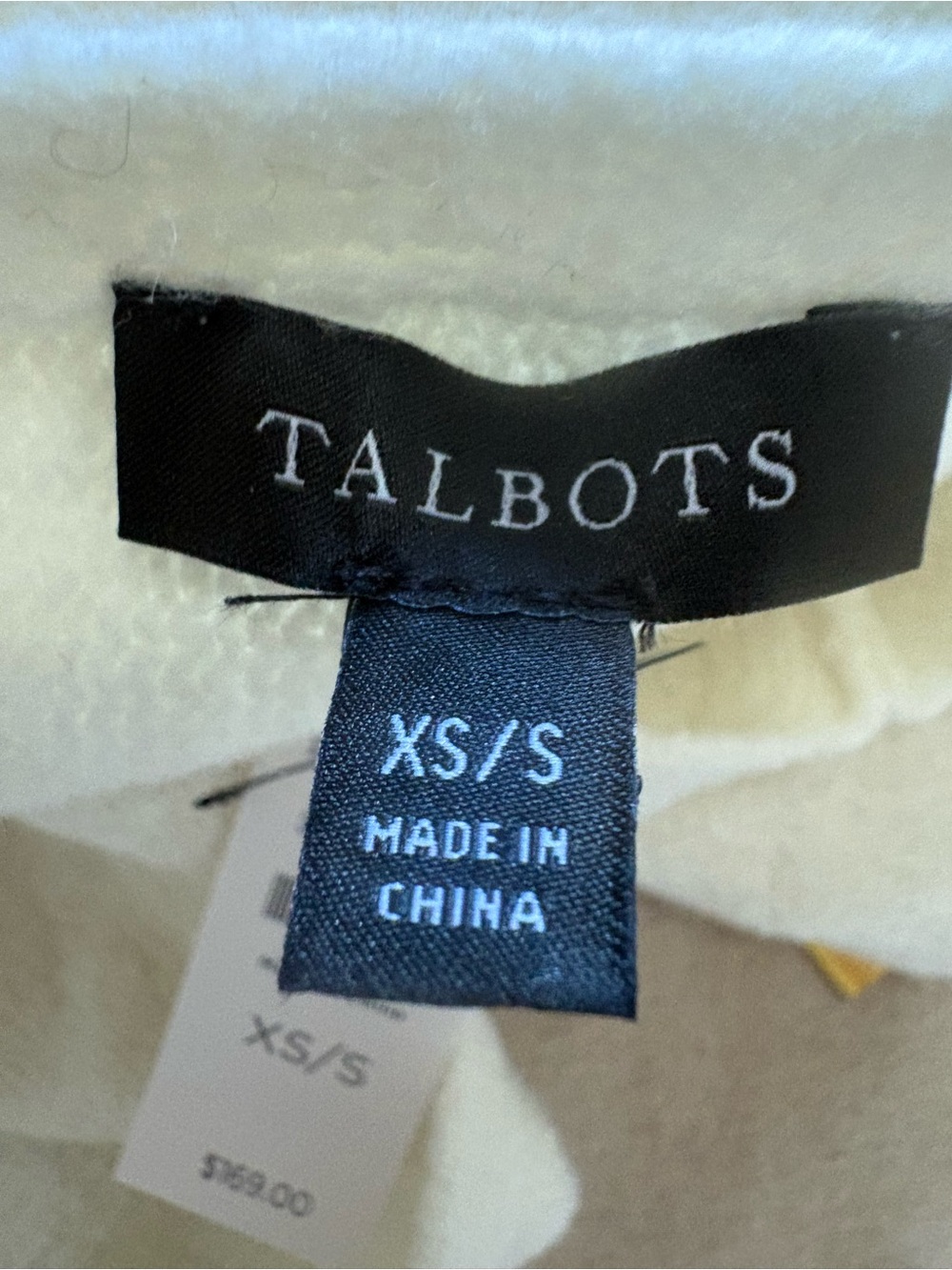 NWT Talbots Pearl Detail Cape XS/S Cream Knit wool cotton blend - Picture 6 of 6